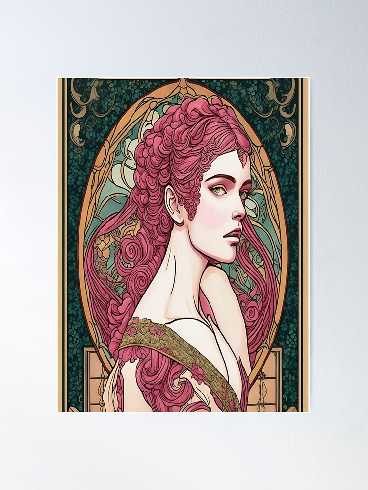 Inspired By Alphonse Mucha Sarah Bernhardt-Art Nouveau 