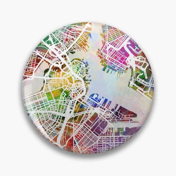 Artikelvorschau, Boston Massachusetts Street Map entworfen und verkauft von ArtPrints.