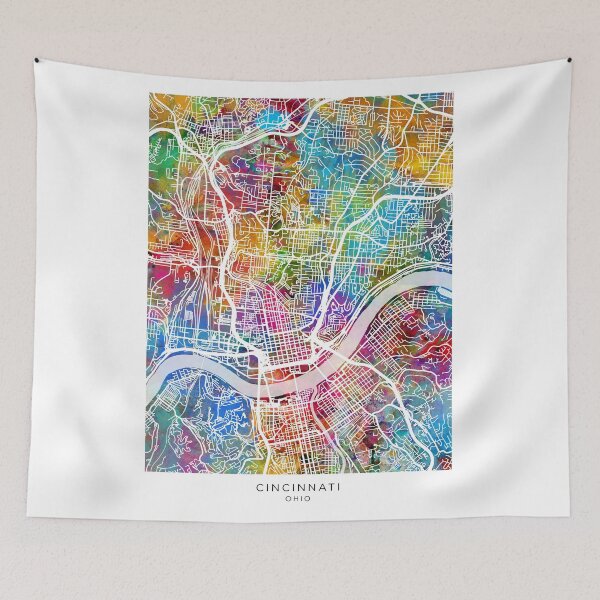 Item preview, Cincinnati Ohio City Map designed and sold by ArtPrints.