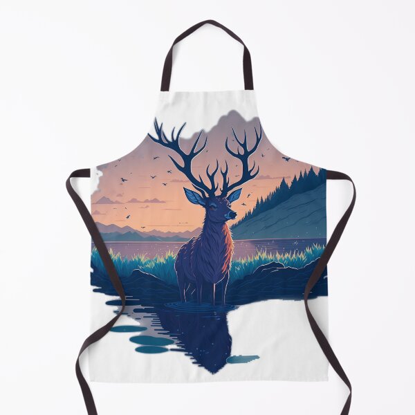 Item preview, Serene Sunset Reflection: A Charming Deer Drinking in the Lake designed and sold by RedArtG09.