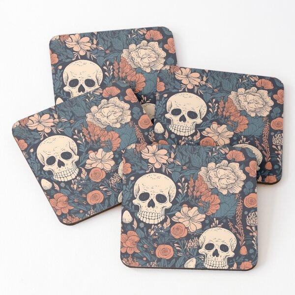Item preview, skulls and flowers pattern designed and sold by Imparable.