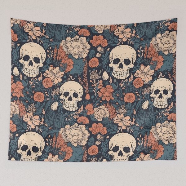 Item preview, skulls and flowers pattern designed and sold by Imparable.