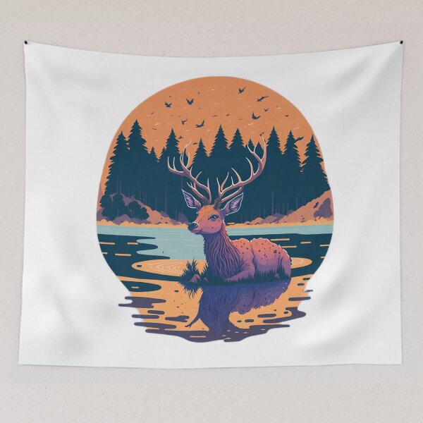 Item preview, Dreamy Wildlife Delight: Cute Deer in Studio Ghibli Style designed and sold by RedArtG09.