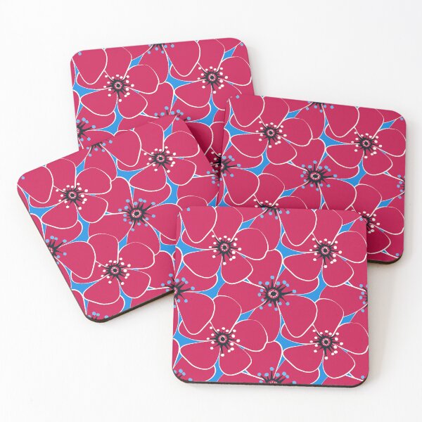 Item preview, Vivid Blooms on bright blue bg designed and sold by Olena Kovalova Design.