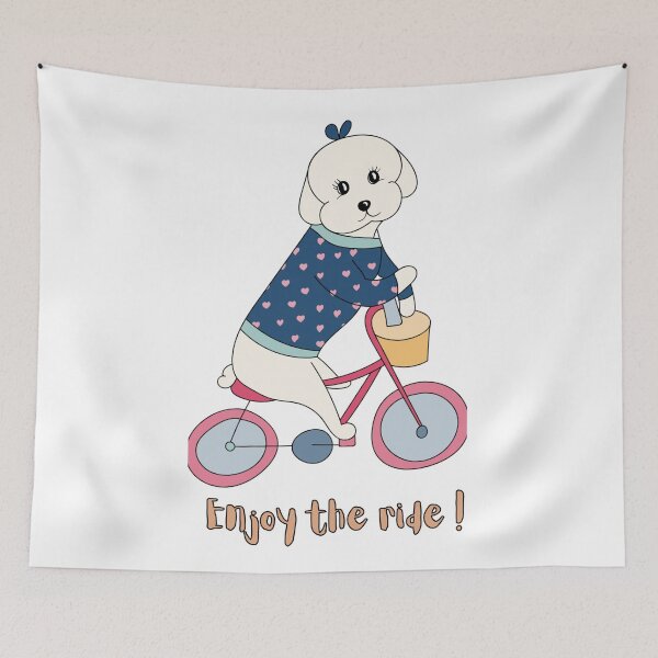 Item preview, Enjoy the ride, Dog on a bicycle  designed and sold by BloomingByL.