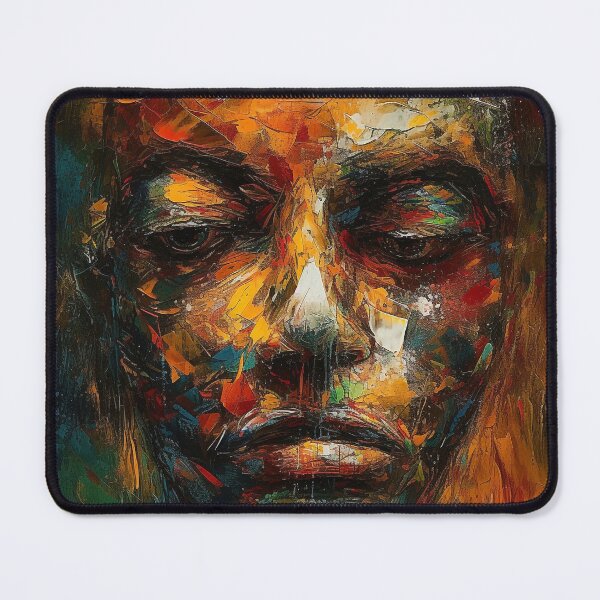 Item preview, Abstract Digital Art, Colorful Face, Sorrow in Radiance, Emotional Depth, Palette Knife, Maranao Art Influence, Home Decor, Wall Art designed and sold by stateofhuman.
