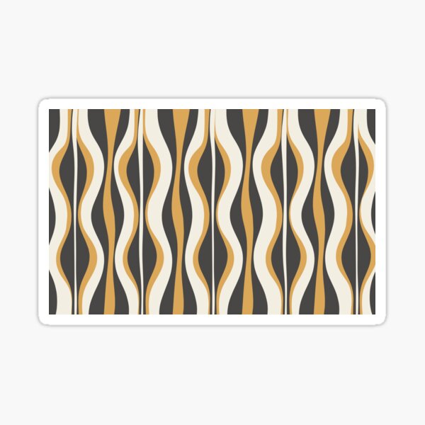 Item preview, Hourglass Abstract Mid-century Modern Pattern in Charcoal Grey, Muted Mustard Gold, and Cream designed and sold by kierkegaard.