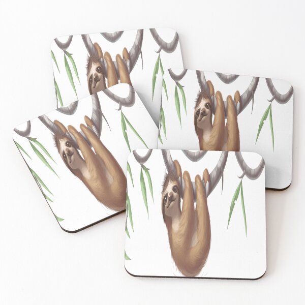 Item preview, smiling european brown sloth swinging tree designed and sold by ClotiBayer61.