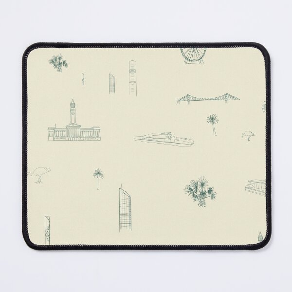 Item preview, Boho Brisbane Souvenir, Australian city landmarks print designed and sold by sassykea.