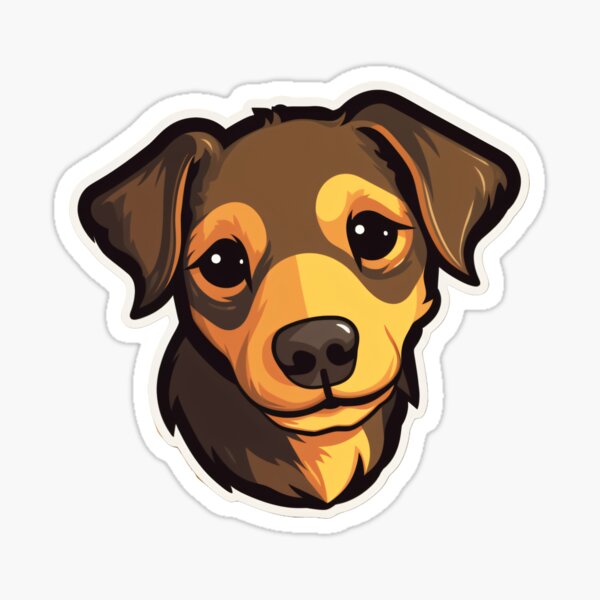 Item preview,  "Pop Pup" - Iconic Brown and Tan Dog Sticker with Eye-catching Composition designed and sold by Juuskus.