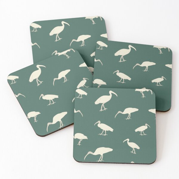 Item preview, Pájaros australianos, pájaro ibis blanco, icono de Brisbane, recuerdo australiano en verde designed and sold by sassykea.