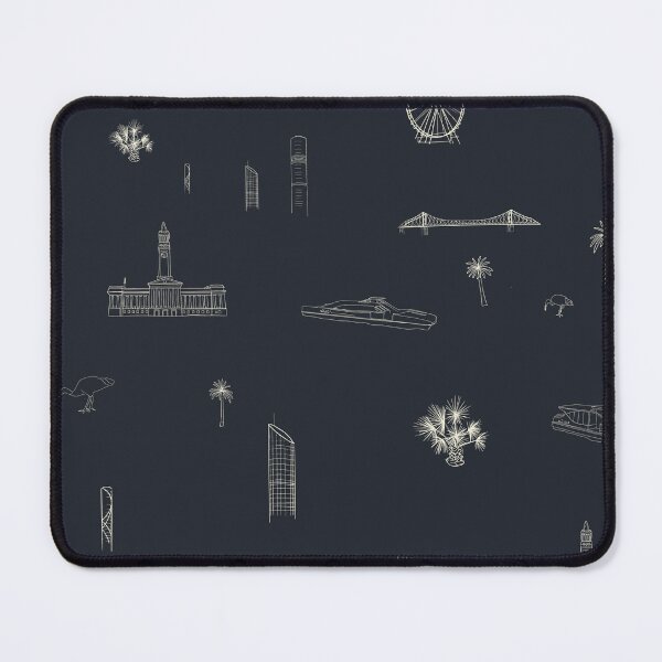 Item preview, Brisbane City Landmarks art print Black and white, Australian Souvenir designed and sold by sassykea.