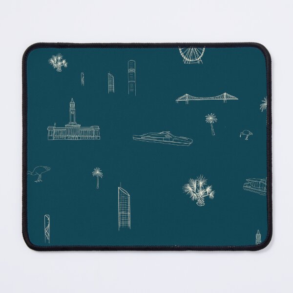 Item preview, Brisbane City Artwork, Navy blue and white, Australian city souvenir designed and sold by sassykea.