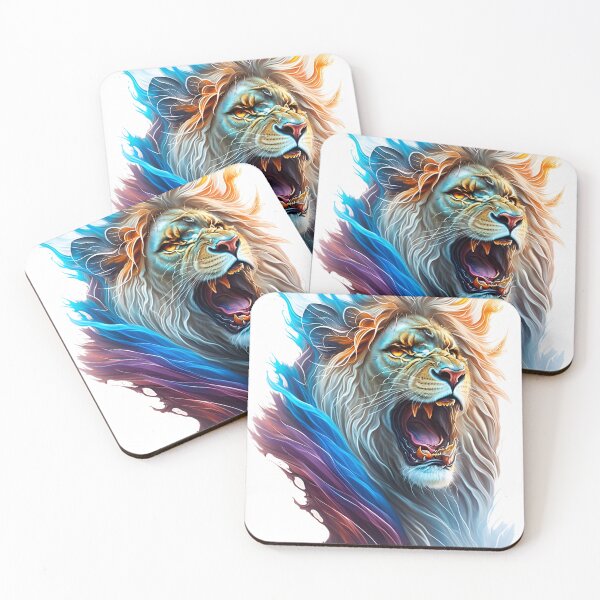 Item preview, lion front head white background roaring designed and sold by niStock.