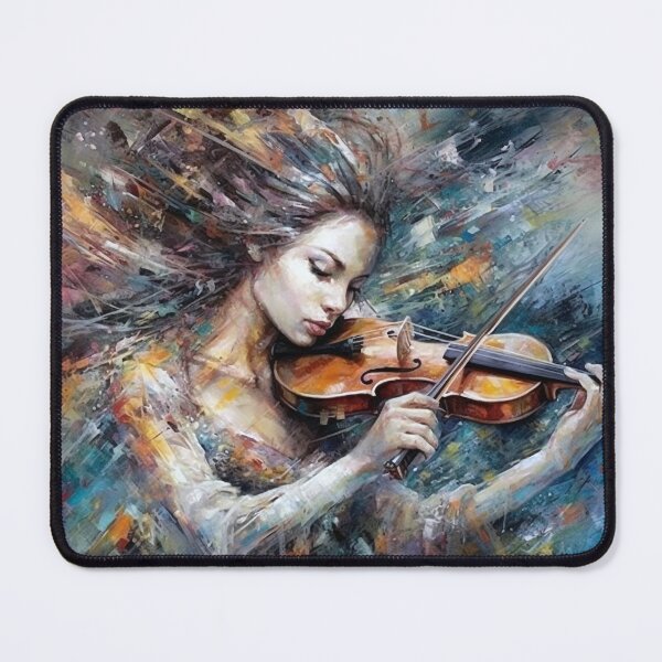 Item preview, Enchanting Violinist's Dream Oil Painting-Style Digital Art, Romantic Russian Art Inspired Abstract Music, fantasy, Wall Decor designed and sold by stateofhuman.