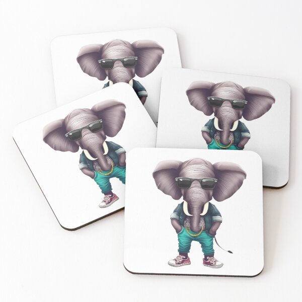 Item preview, Hipster Elephant V3 designed and sold by HipsterAnimals.