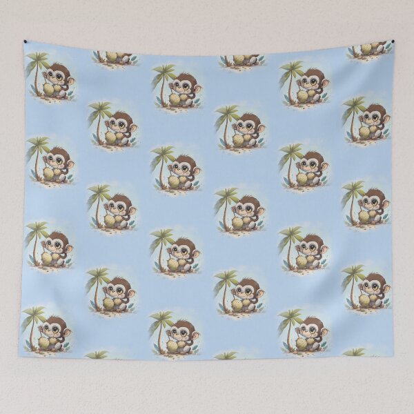 Item preview, Coconut Fun with a Beach Monkey designed and sold by hudaG.