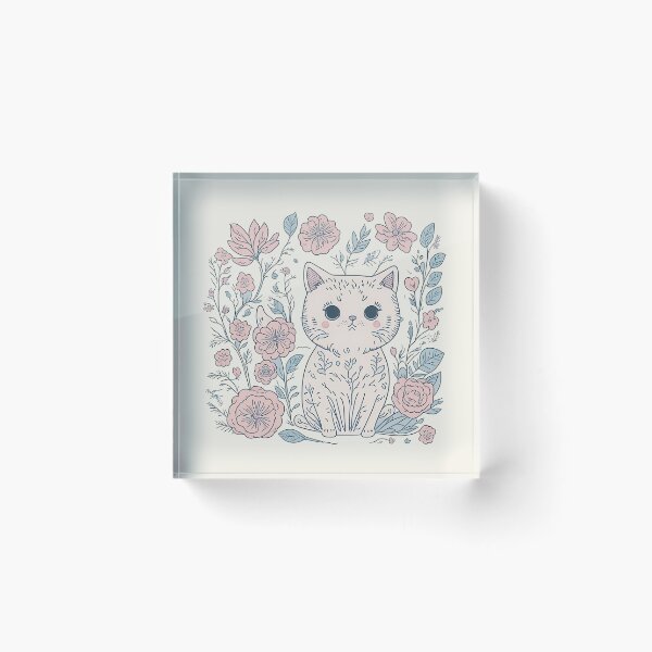 Item preview, Neko Cat With Flowers designed and sold by pigipeach.