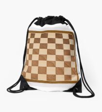 Chess board, playing chess, any convenient place Drawstring Bag