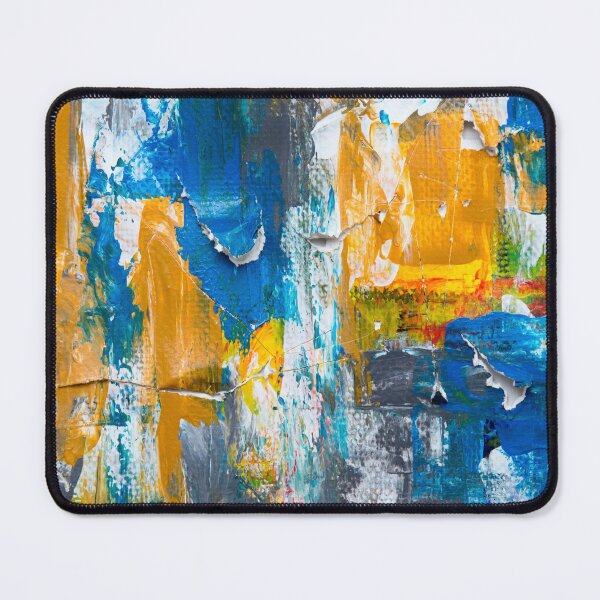 Item preview, Textured Paint Art Blue and Yellow Print  designed and sold by SunshineSales.