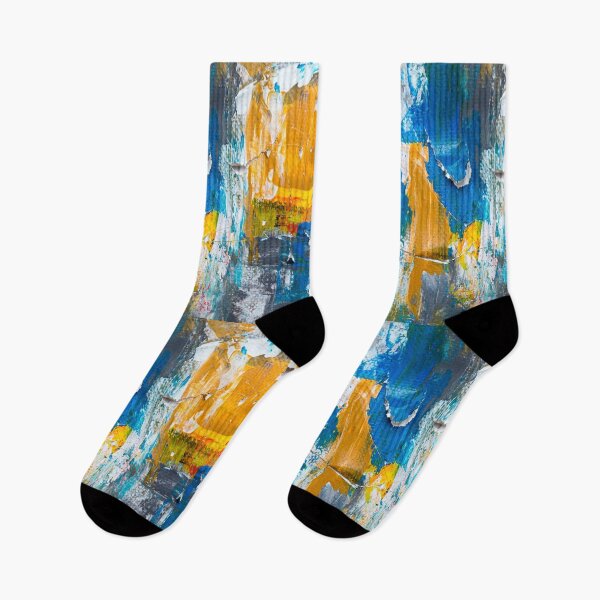 Item preview, Textured Paint Art Blue and Yellow Print  designed and sold by SunshineSales.