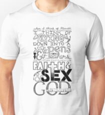 Rain King Handlettered Lyrics Unisex T-Shirt