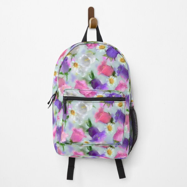 Aperçu de l'œuvre Marguerites Campanula Bell Fleurs Aquarelle Pattern Design créée et vendue par Tina Veenstra.