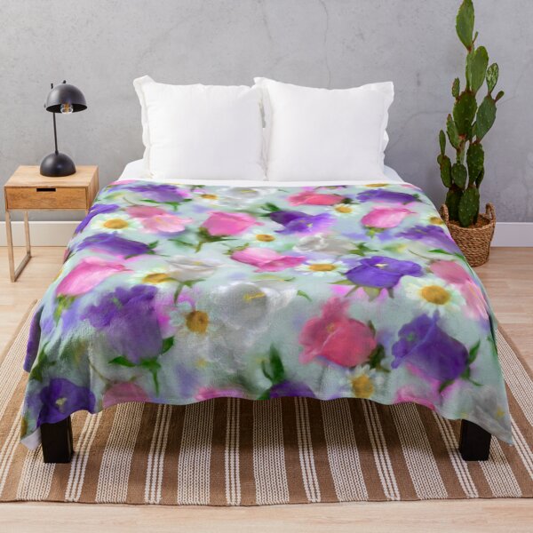 Item preview, Daisies Campanula Bell Flowers Watercolor Pattern  Design  designed and sold by Tina Veenstra.
