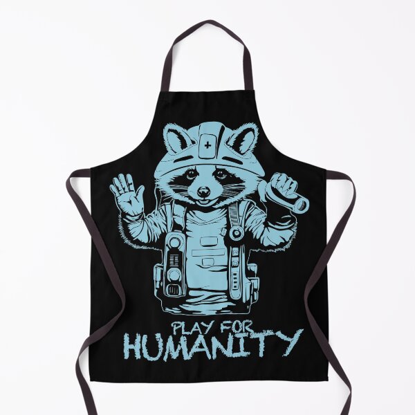 Item preview, PLAY FOR HUMANITY - INTERNATIONAL RED CROSS DAY RACOON LOGO AND TEXT IN BLUE designed and sold by Ascendence.