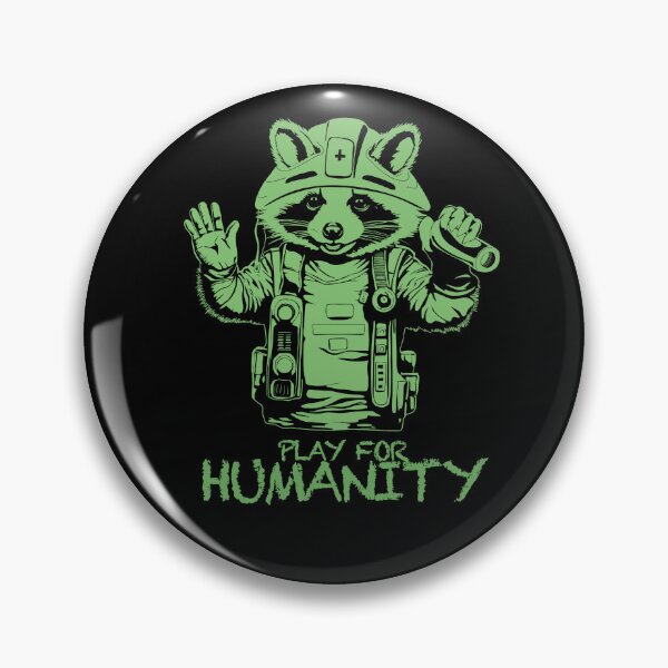 Item preview, PLAY FOR HUMANITY - INTERNATIONAL RED CROSS DAY RACOON LOGO AND TEXT IN GREEN designed and sold by Ascendence.