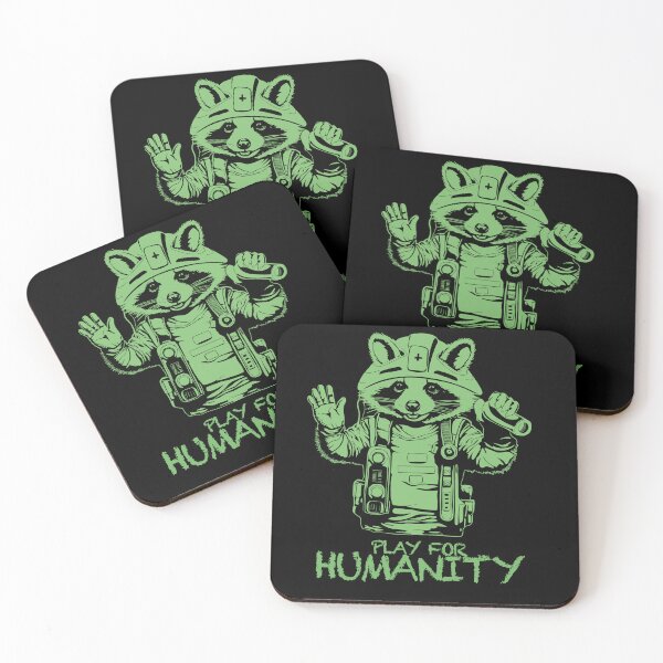 Item preview, PLAY FOR HUMANITY - INTERNATIONAL RED CROSS DAY RACOON LOGO AND TEXT IN GREEN designed and sold by Ascendence.