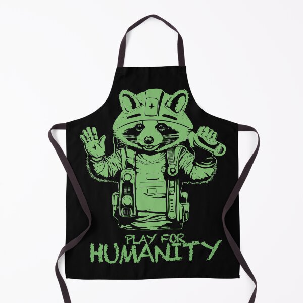 Item preview, PLAY FOR HUMANITY - INTERNATIONAL RED CROSS DAY RACOON LOGO AND TEXT IN GREEN designed and sold by Ascendence.