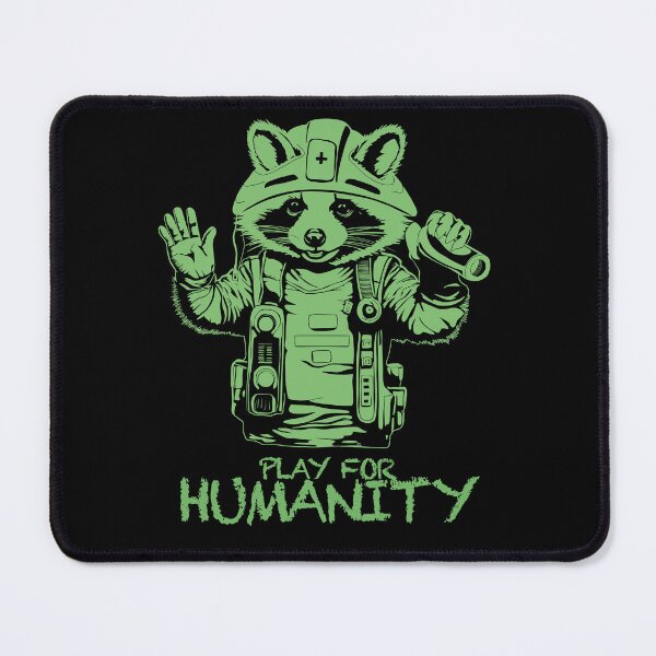 Item preview, PLAY FOR HUMANITY - INTERNATIONAL RED CROSS DAY RACOON LOGO AND TEXT IN GREEN designed and sold by Ascendence.