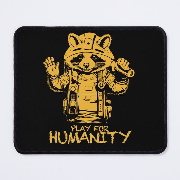 Item preview, PLAY FOR HUMANITY - INTERNATIONAL RED CROSS DAY RACOON LOGO AND TEXT IN YELLOW designed and sold by Ascendence.