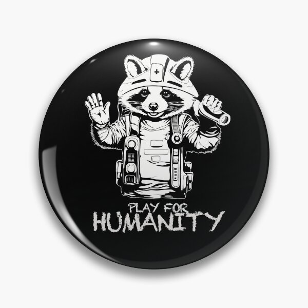 Item preview, PLAY FOR HUMANITY - INTERNATIONAL RED CROSS DAY RACOON LOGO AND TEXT IN WHITE designed and sold by Ascendence.