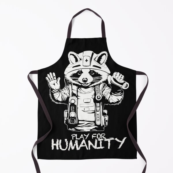 Item preview, PLAY FOR HUMANITY - INTERNATIONAL RED CROSS DAY RACOON LOGO AND TEXT IN WHITE designed and sold by Ascendence.