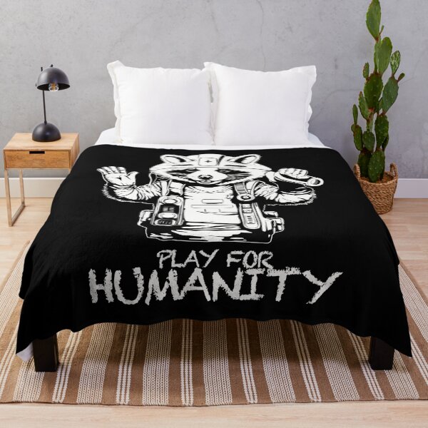 Item preview, PLAY FOR HUMANITY - INTERNATIONAL RED CROSS DAY RACOON LOGO AND TEXT IN WHITE designed and sold by Ascendence.