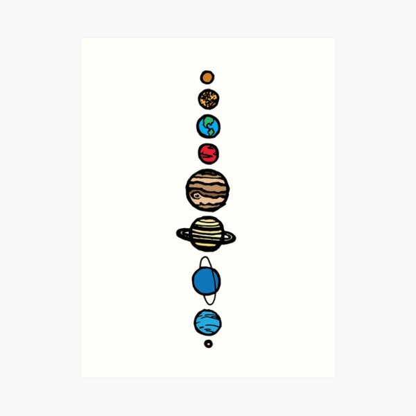 Planets Colour Art Print