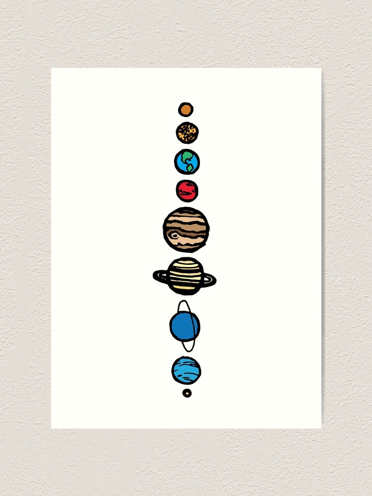 Alternate view of Planets Colour Art Print
