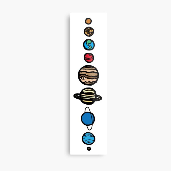 Planets Colour Metal Print