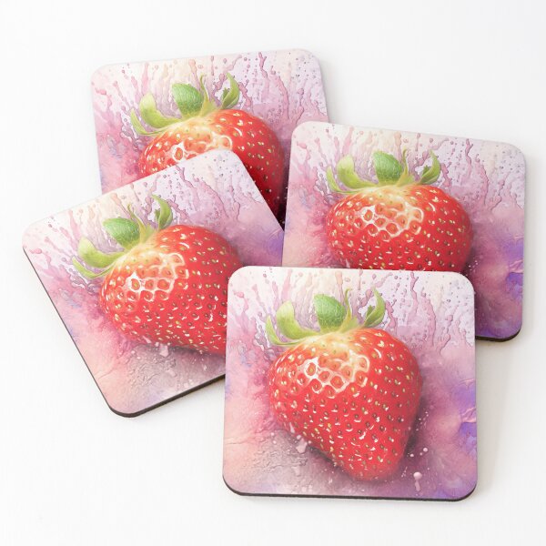 Item preview, Strawberry Splash Watercolor Burst designed and sold by Paintings By Simon .