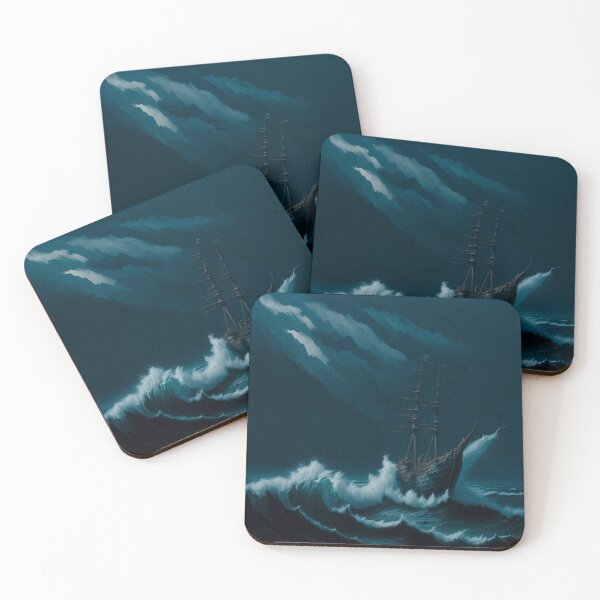 Item preview, Shipwrecked: A Dramatic 20th Century Stormy Sea Oil Painting designed and sold by RedArtG09.