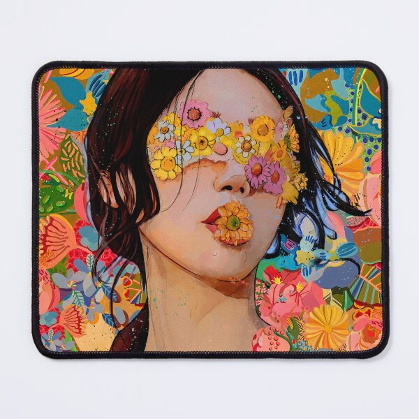 Item preview, Girl & Flowers pop art designed and sold by Helt-Sort.