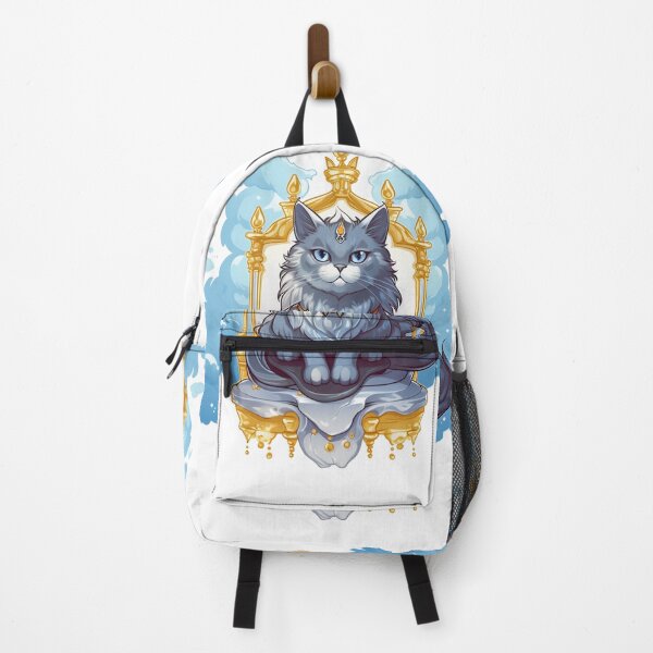 Item preview, Throne of Clouds: A Regal Blue-Gray Cat's Mystical Realm designed and sold by veinmerch.