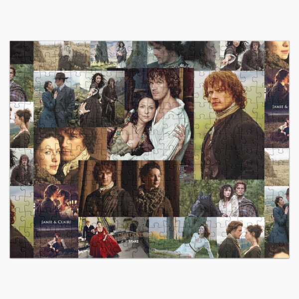 Vista previa del artículo con la obra «Collage abstracto del elenco de Outlander», diseñado y vendido por GoghGetta.