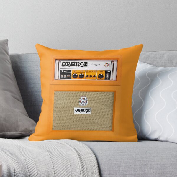 Orange color amp amplifier Throw Pillow