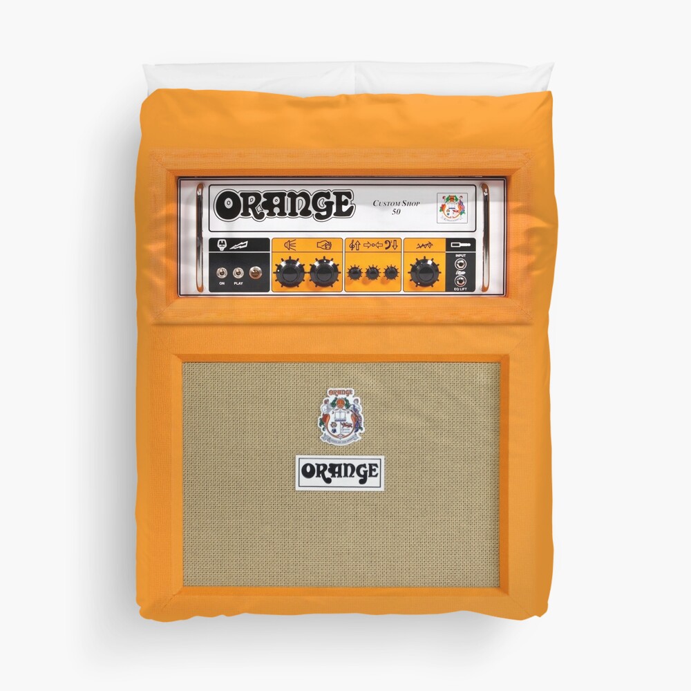 Orange color amp amplifier Duvet Cover