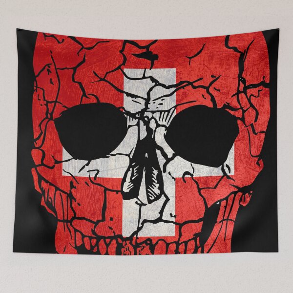 Item preview, Skull Flag of Switzerland,halloween designed and sold by EpicMaps.