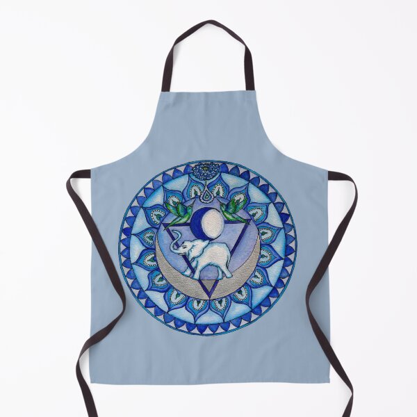 Item preview, Vishuddha Throat Chakra Healing Mandala with Elephant and Hummingbirds designed and sold by CircleoflifeUK.