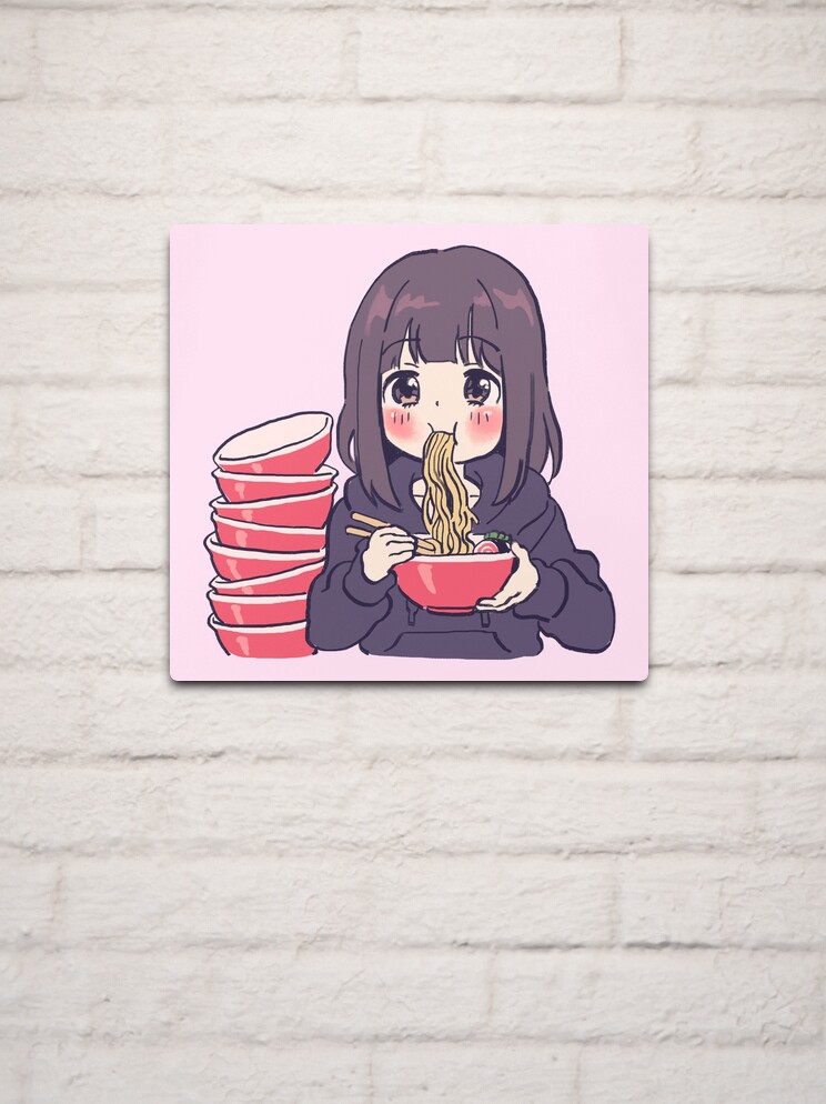 I draw cute anime girl eating chips / Menhera Shoujo Kurumi-chan